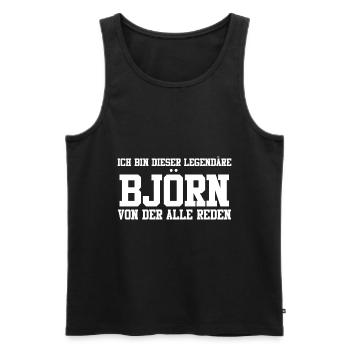 Björn Name Design - Männer Premium Bio Tank Top - Schwarz - Vorne - AI Model Male 178 light (178cm)