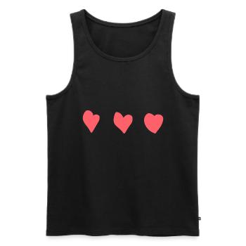 Trois Coeurs Coeur Rose - Débardeur bio Premium Homme - noir - Devant - Michal (187cm)