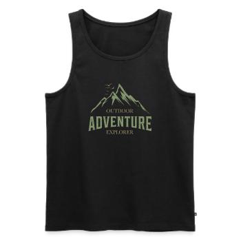 Outdoor Adventure Explorer Montagnes Amoureux de la nature - Débardeur bio Premium Homme - noir - Devant - Michal (187cm)