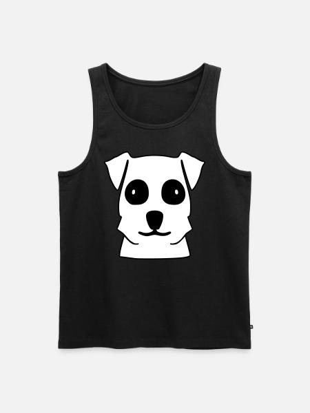Dog Head Terrier Dog Motif - Men's Premium Organic Tank Top - black