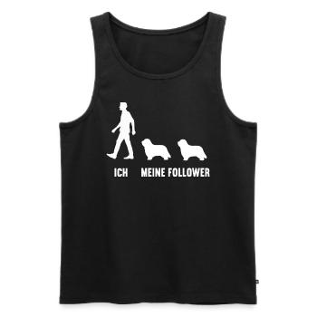 Ich meine Follower Bearded Collie Bearded Collies - Männer Premium Bio Tank Top - Schwarz - Vorne - AI Model Male 178 light (178cm)