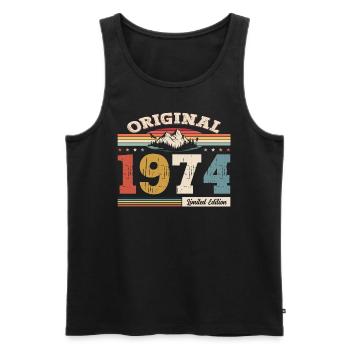 50ème Anniversaire Année 1974 Millésime 1974 Original - Débardeur bio Premium Homme - noir - Devant - Michal (187cm)