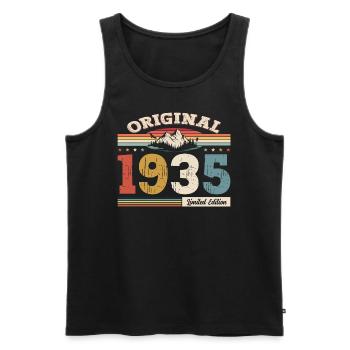 90. Geburtstag Baujahr 1935 Jahrgang 1935 Original - Männer Premium Bio Tank Top - Schwarz - Vorne - Michal (187cm)