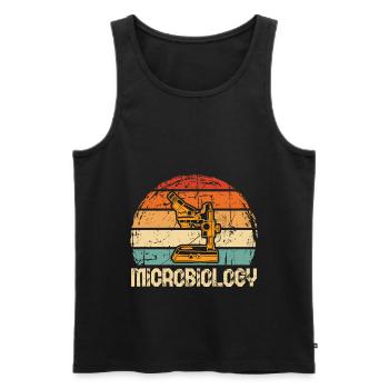 microbiology - Men's Premium Organic Tank Top - black - Front - Michal (187cm)