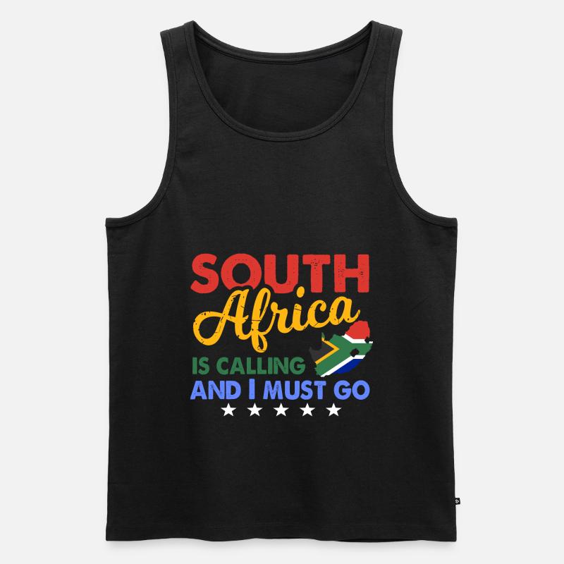 Südafrika - Männer Premium Bio Tank Top - Schwarz