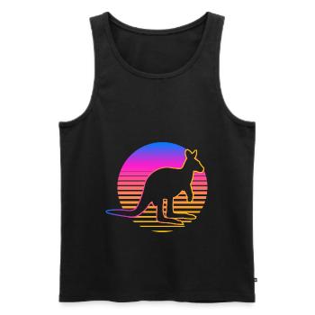 Känguru Retro Känguru Australien Beuteltier - Männer Premium Bio Tank Top - Schwarz - Vorne - Michal (187cm)
