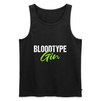 Bloodtype Gin Ginliebhaber - Männer Premium Bio Tank Top - Schwarz - Vorne - Michal (187cm)