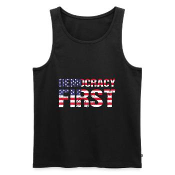 Democracy First USA Democracy Freedom - Men's Premium Organic Tank Top - black - Front - AI Model Male 178 light (178cm)