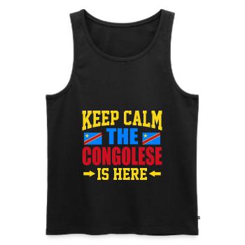 Kongo - Männer Premium Bio Tank Top - Schwarz - Vorne - AI Model Male 178 light (178cm)
