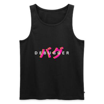 LUZILLION DEBUGGER PRINT FOR CODER AND GAMER - Männer Premium Bio Tank Top - Schwarz - Vorne - AI Model Male 178 light (178cm)