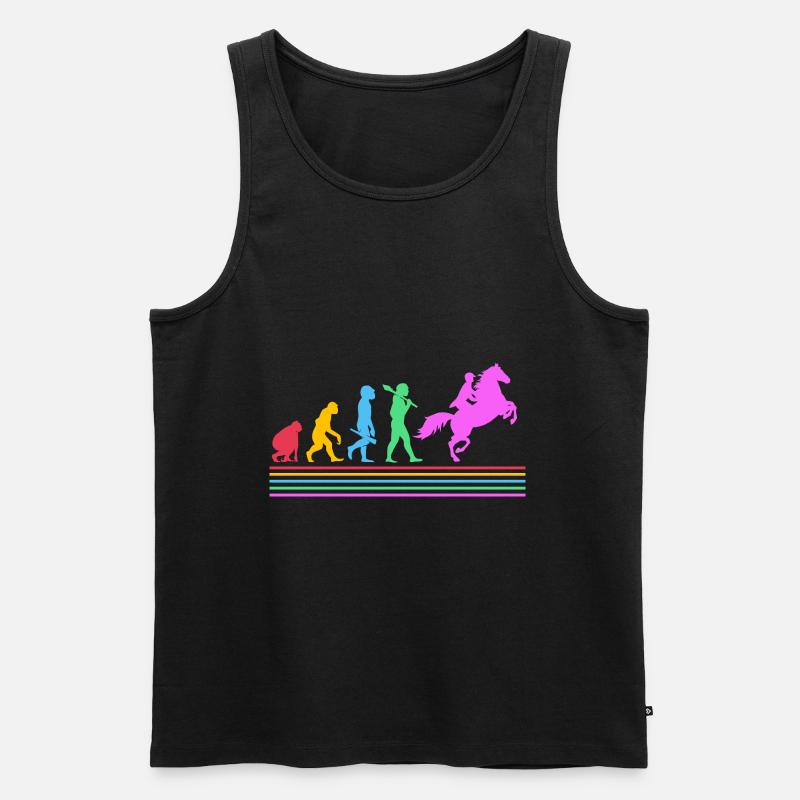Horse Racing Evolution - Men's Premium Organic Tank Top - black