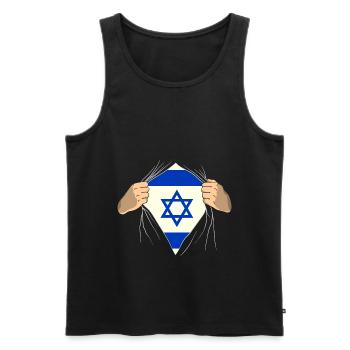 Israel - Männer Premium Bio Tank Top - Schwarz - Vorne - AI Model Male 178 light (178cm)