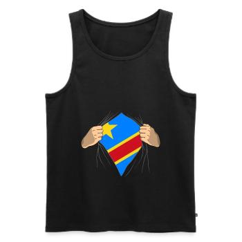 Kongo - Männer Premium Bio Tank Top - Schwarz - Vorne - AI Model Male 178 light (178cm)