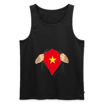 Vietnam - Männer Premium Bio Tank Top - Schwarz - Vorne - Michal (187cm)