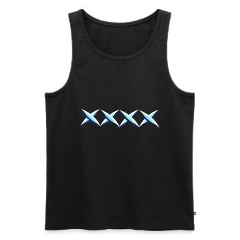 blue crosses cross - Men's Premium Organic Tank Top - black - Front - AI Model Male 178 light (178cm)