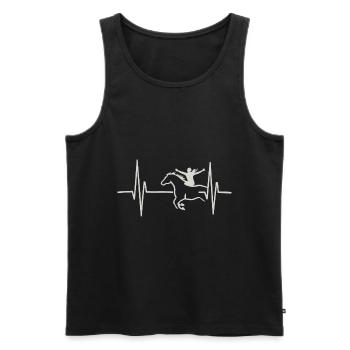 Loves Horse Vaulting Gift - Men's Premium Organic Tank Top - black - Front - Michal (187cm)