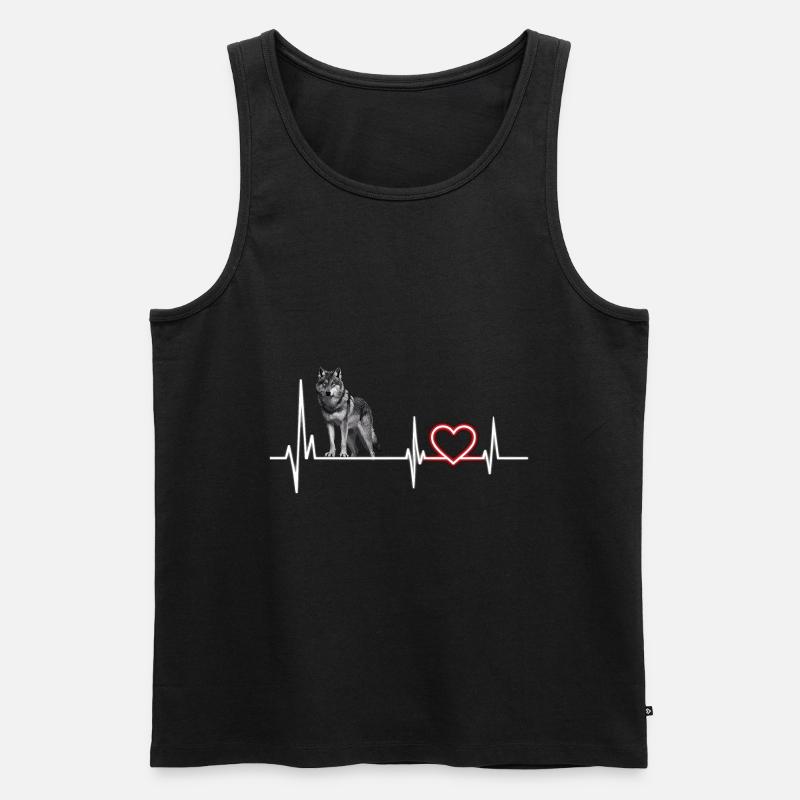 Wolf - Männer Premium Bio Tank Top - Schwarz
