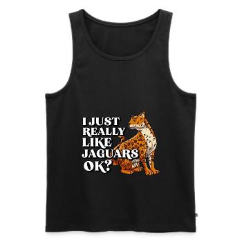 Jaguar Geschenkidee - Männer Premium Bio Tank Top - Schwarz - Vorne - AI Model Male 178 light (178cm)
