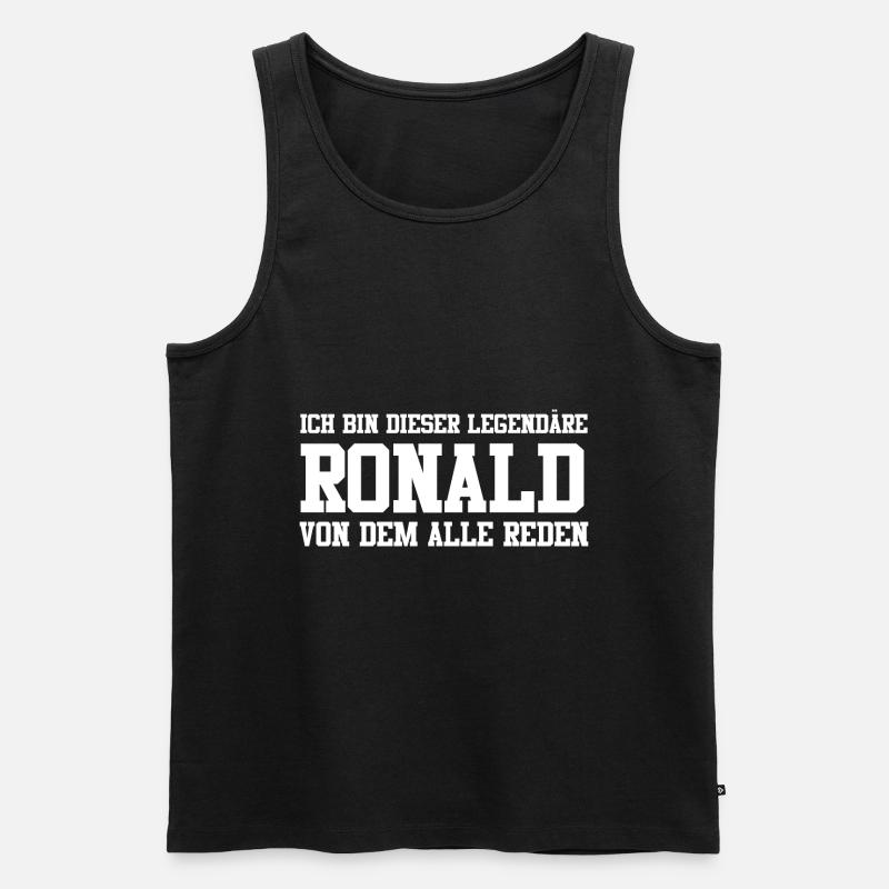 Ronald Name Design - Männer Premium Bio Tank Top - Schwarz