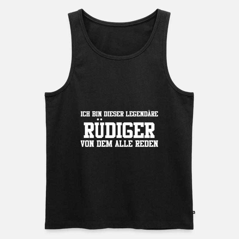 Rüdiger Name Design - Männer Premium Bio Tank Top - Schwarz