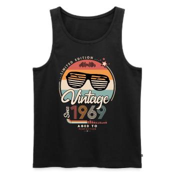 Vintage since 1969 - Débardeur bio Premium Homme - noir - Devant - Michal (187cm)
