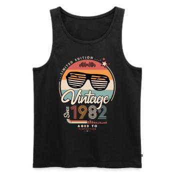 Vintage since 1982 - Débardeur bio Premium Homme - noir - Devant - Michal (187cm)