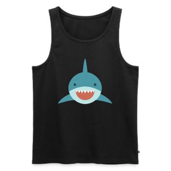 Mignon requin - Débardeur bio Premium Homme - noir - Devant - AI Model Male 178 light (178cm)