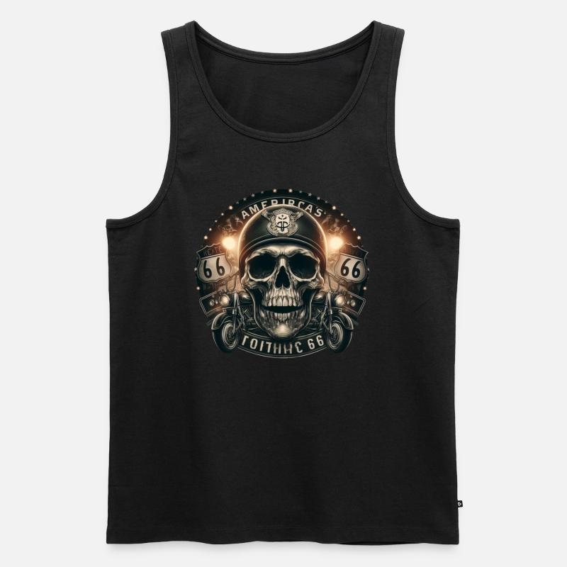 Biker-Schädel - Männer Premium Bio Tank Top - undefined