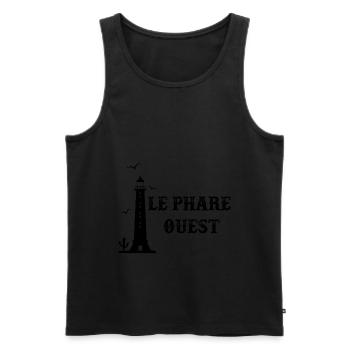 Bretagne Phare breton - Débardeur bio Premium Homme - noir - Devant - AI Model Male 178 light (178cm)