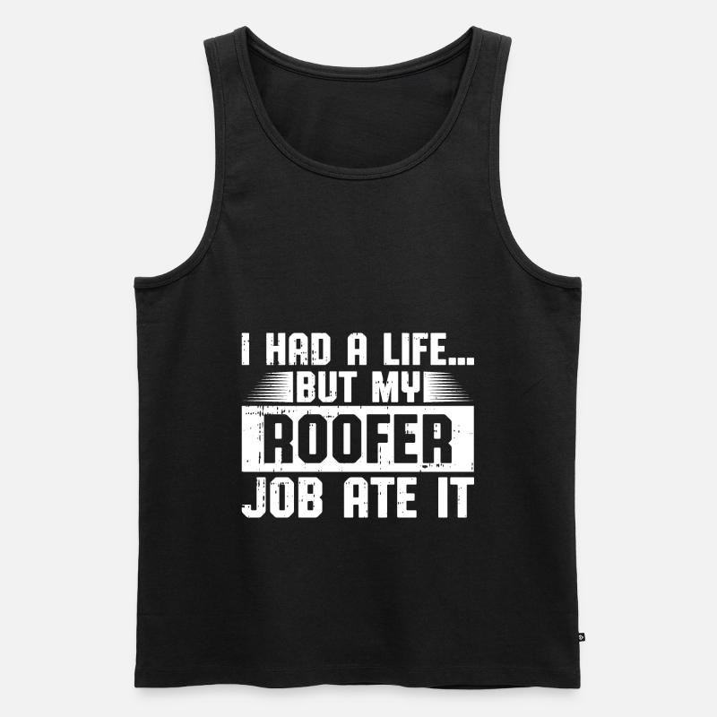 Bauarbeiter Dachdecker Geschenkidee - Männer Premium Bio Tank Top - Schwarz