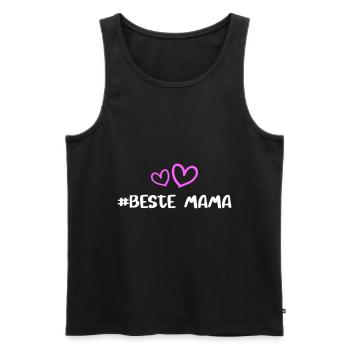 Meilleur amour de cœur de maman - Débardeur bio Premium Homme - noir - Devant - AI Model Male 178 light (178cm)