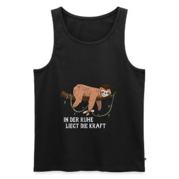 In der Ruhe liegt die Kraft Faultier Studenten - Männer Premium Bio Tank Top - Schwarz - Vorne - Michal (187cm)