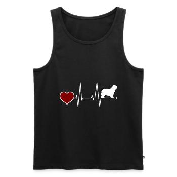 Bergame Berger Chien Maman Battement de cœur - Débardeur bio Premium Homme - noir - Devant - Michal (187cm)