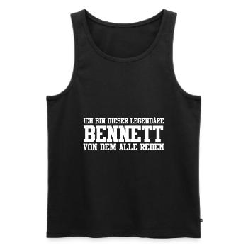 Bennett Name Design - Männer Premium Bio Tank Top - Schwarz - Vorne - Michal (187cm)