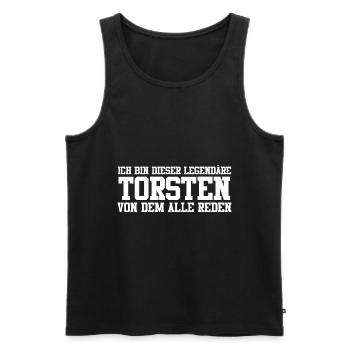 Torsten Name Design - Männer Premium Bio Tank Top - Schwarz - Vorne - Michal (187cm)