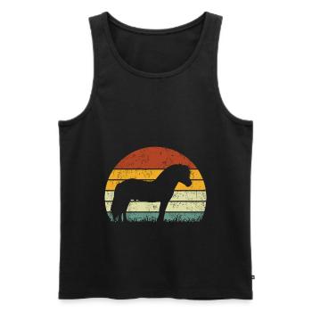 Fjordpferd Vintage Retro - Männer Premium Bio Tank Top - Schwarz - Vorne - AI Model Male 178 light (178cm)