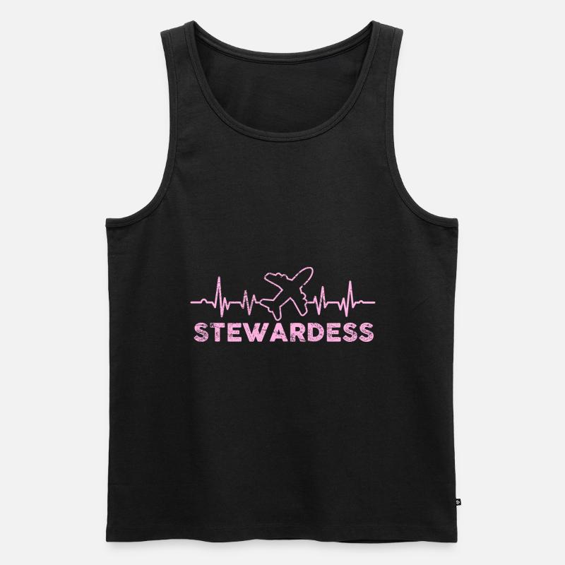 Flight Attendant Stewardess - Männer Premium Bio Tank Top - Schwarz