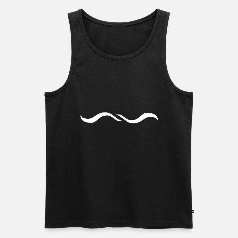 Two Wave Wave Line - Men's Premium Organic Tank Top - black