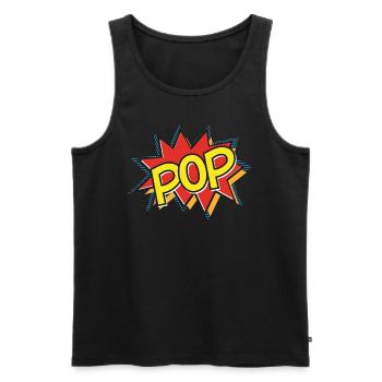 POP - Comic Strip Action Bubble - Pop Art - Yellow - Men's Premium Organic Tank Top - black - Front - AI Model Male 178 light (178cm)