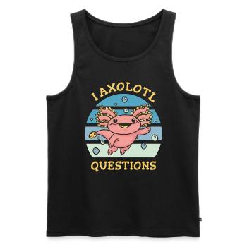 I aI axolotl questions - Männer Premium Bio Tank Top - Schwarz - Vorne - Michal (187cm)