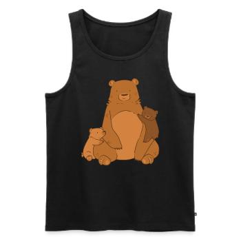 Brown bear head bear motif for brown bear team or - Men's Premium Organic Tank Top - black - Front - AI Model Male 178 light (178cm)