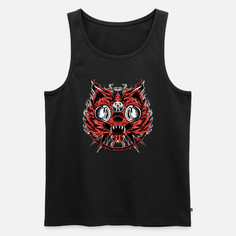 all seeing Fox - Männer Premium Bio Tank Top - Schwarz