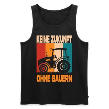 Landwirt Demo Keine Zukunft Ohne Bauern Protest - Männer Premium Bio Tank Top - Schwarz - Vorne - AI Model Male 178 light (178cm)