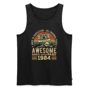 May 1984 Birthday May 1984 Retro Gift - Men's Premium Organic Tank Top - black - Front - Michal (187cm)