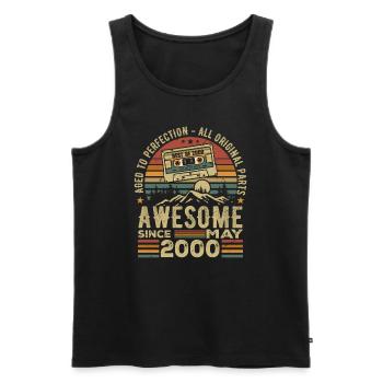 May 2000 Birthday May 2000 Retro Gift - Men's Premium Organic Tank Top - black - Front - Michal (187cm)