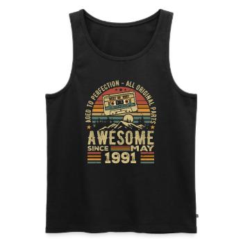 May 1991 Birthday May 1991 Retro Gift - Men's Premium Organic Tank Top - black - Front - Michal (187cm)