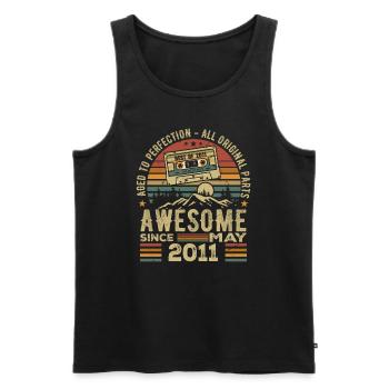 Mai 2011 Geburtstag Mai 2011 Geschenk 2011 Retro - Männer Premium Bio Tank Top - Schwarz - Vorne - Michal (187cm)