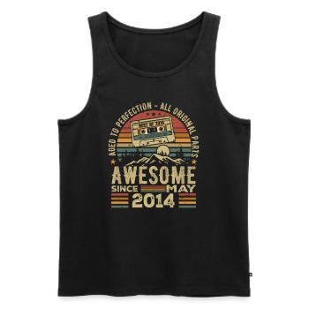 Mai 2014 Geburtstag Mai 2014 Geschenk 2014 Retro - Männer Premium Bio Tank Top - Schwarz - Vorne - Michal (187cm)