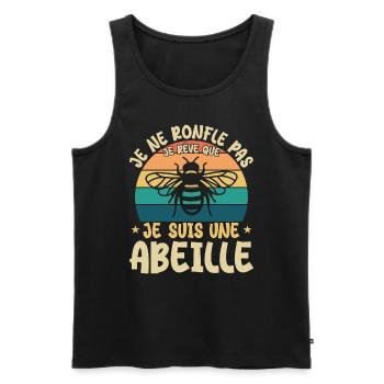 Ich schnarche nicht, ich träume, ich bin eine Biene - Männer Premium Bio Tank Top - Schwarz - Vorne - Michal (187cm)