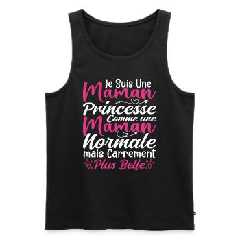 Je Suis Une Maman Princesse Carrément Plus Belle - Débardeur bio Premium Homme - noir - Devant - AI Model Male 178 light (178cm)